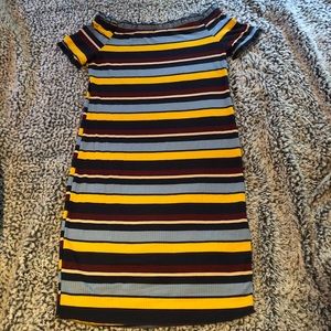 Striped Off The Shoulder Dress